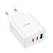 Сетевое зарядное устройство HOCO C126A Pure power PD40W three-port(2C1A) charger White