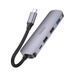 USB-хаб HOCO HB27 Type-C multi-function converter(HDTV+USB3.0+USB2.0*2+PD) Metal Gray