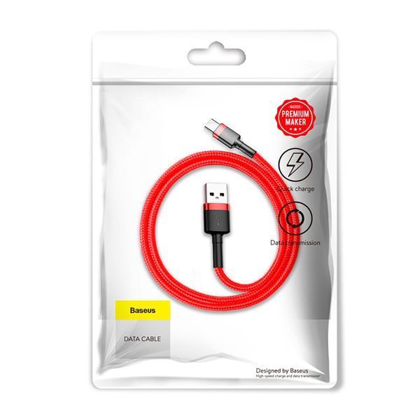 Кабель Baseus Cafule Cable USB For Type-C 3A 0.5m Red+Red