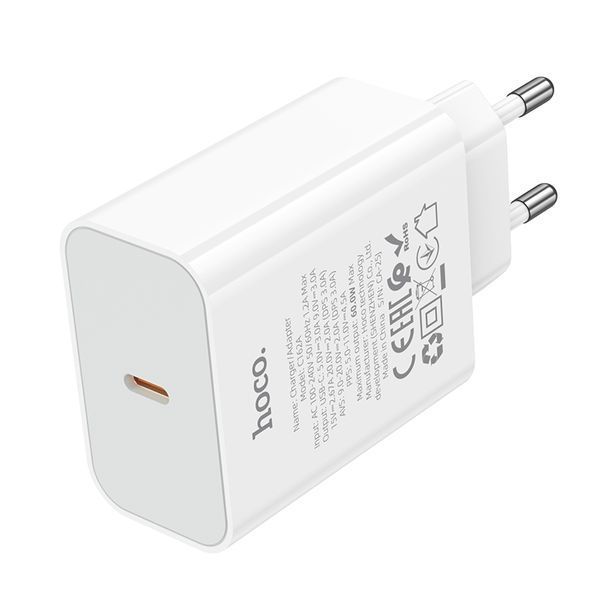 Сетевое зарядное устройство для HOCO C162A Source single port PD40W charger(EU) White
