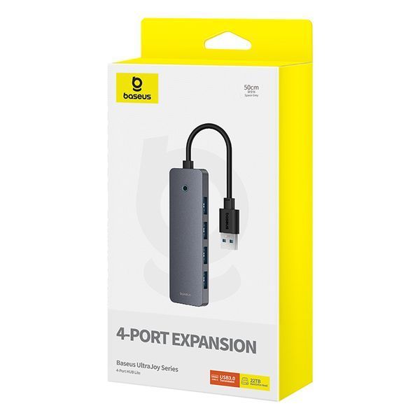 USB-хаб Baseus UltraJoy Series 4-Port HUB Lite 50cm Space Grey (USBA to USB3.0*4+Type-C5V)