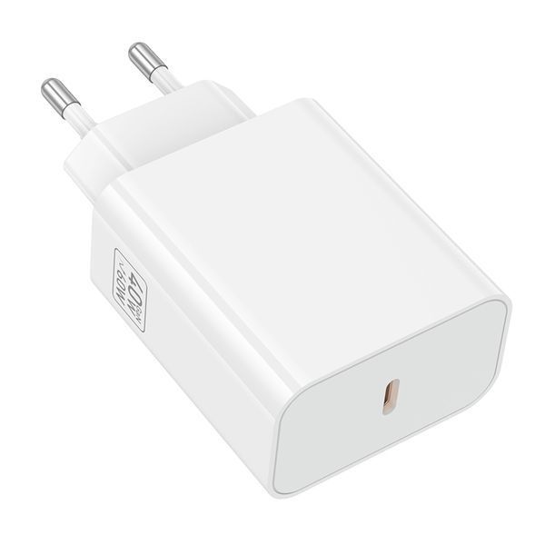Сетевое зарядное устройство для HOCO C162A Source single port PD40W charger(EU) White