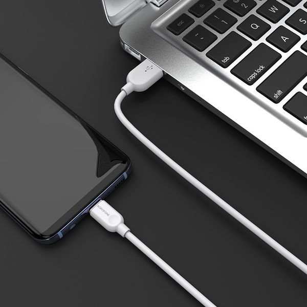 Кабель BOROFONE BX14 USB to Type-C 2.4A, 1m, PVC, TPE connectors, White