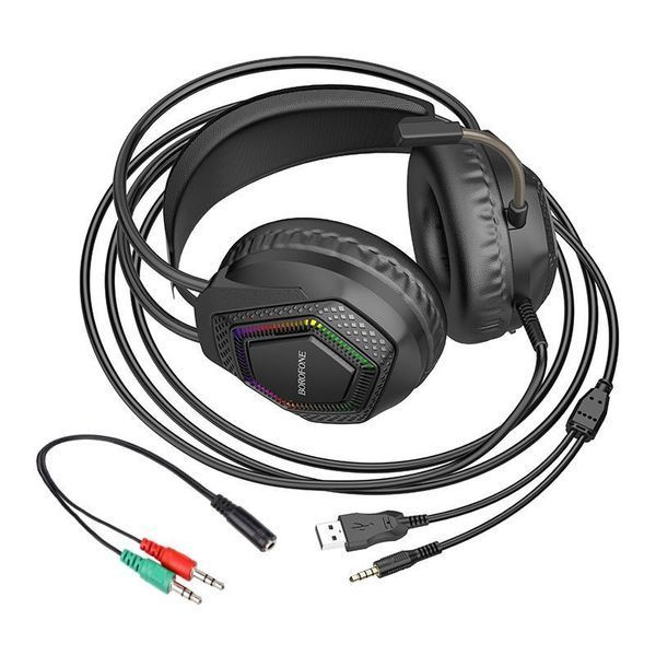 Наушники игровые BOROFONE BO105 Thunder gaming headphones Black