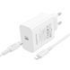 Сетевое зарядное устройство с кабелем BOROFONE BA107A Stellar single port PD30W Charger Set (C to iP) (EU) White