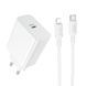 Сетевое зарядное устройство с кабелем BOROFONE BA107A Stellar single port PD30W Charger Set (C to iP) (EU) White