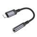 Перехідник BOROFONE BV24 Graceful digital audio converter cable iP to 3.5mm Metal Grey