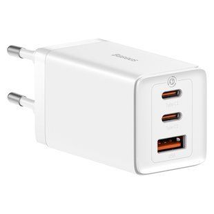Мережевий зарядний пристрій з кабелем Baseus GaN5 Pro Fast Charger 2C+U 65W EU White (Baseus Xiaobai charging Cable Type-C to Type-C 100W)