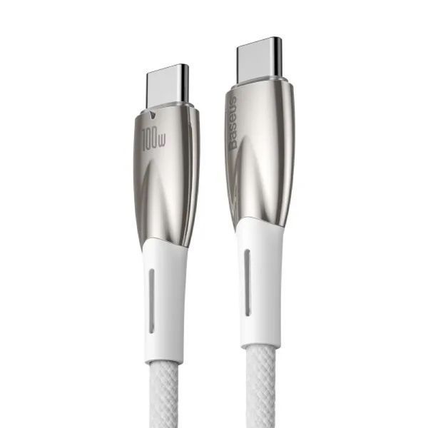 Кабель Baseus Glimmer Series Fast Charging Data Cable Type-C to Type-C 100W 1m White