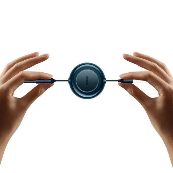 Кабель Baseus Bright Mirror 2 Series Retractable 3-in-1 Fast Charging Data Cable USB to M+L+C 3.5A 1.1m Blue