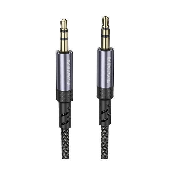 Аудиокабель BOROFONE BL24 3.5mm male to 3.5mm male, nylon braid, 1m, Metal Grey