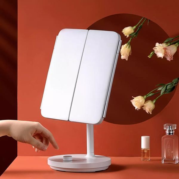 Зеркало для макияжа Xiaomi JordanLED table folding cosmetic mirror Pink