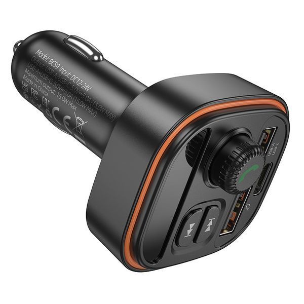 ОЗУ с FM-модулятором BOROFONE BC59 Heroic car BT FM transmitter Black