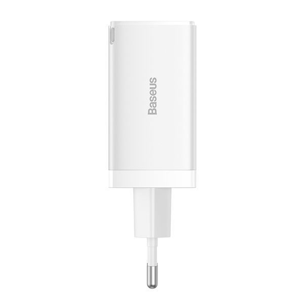 Мережевий зарядний пристрій з кабелем Baseus GaN5 Pro Fast Charger 2C+U 65W EU White (Baseus Xiaobai charging Cable Type-C to Type-C 100W)