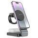 Беспроводное мультизарядное устройство HOCO CQ3 Motorcycle folding 3-in-1 magnetic wireless fast charger Black