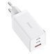 Мережевий зарядний пристрій з кабелем Baseus GaN5 Pro Fast Charger 2C+U 65W EU White (Baseus Xiaobai charging Cable Type-C to Type-C 100W)