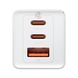 Мережевий зарядний пристрій з кабелем Baseus GaN5 Pro Fast Charger 2C+U 65W EU White (Baseus Xiaobai charging Cable Type-C to Type-C 100W)