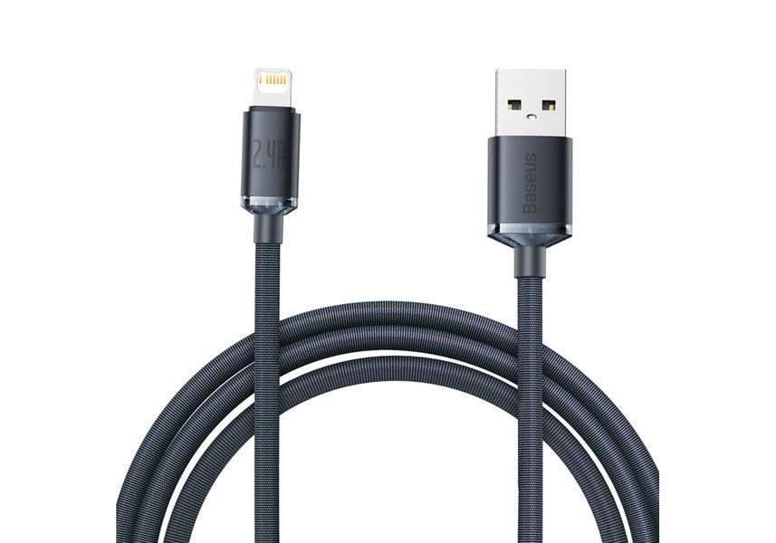 Кабель Baseus Crystal Shine Series Fast Charging Data Cable USB to iP 2.4A 2m Black