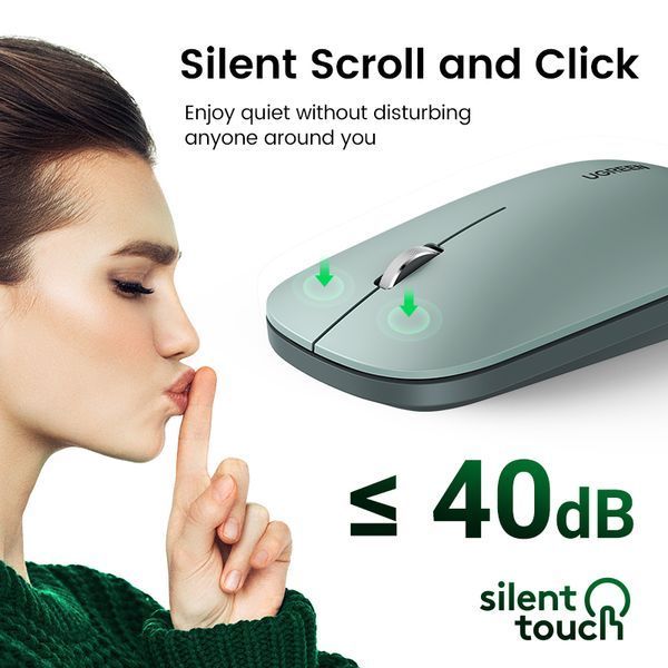 Манипулятор мышь беспроводная UGREEN MU001 Portable Wireless Mouse Green