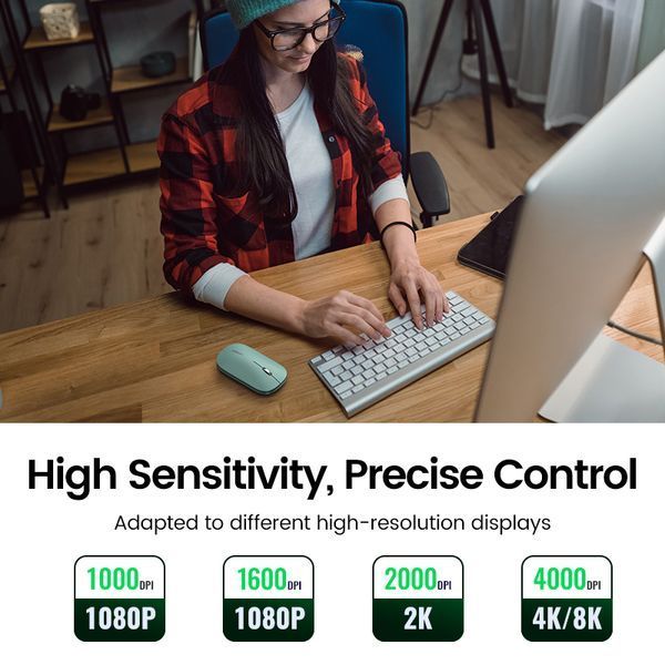 Манипулятор мышь беспроводная UGREEN MU001 Portable Wireless Mouse Green