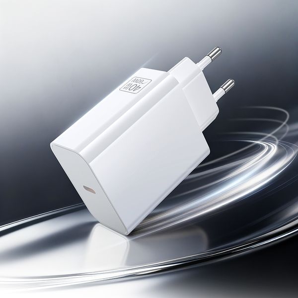 Мережевий зарядний пристрій з кабелем BOROFONE BA109A Star single port PD40W charger set (C to C) (EU) White