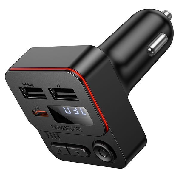 ОЗУ с FM-модулятором BOROFONE BC60 Hero 35W(1A1C) car BT FM transmitter Black