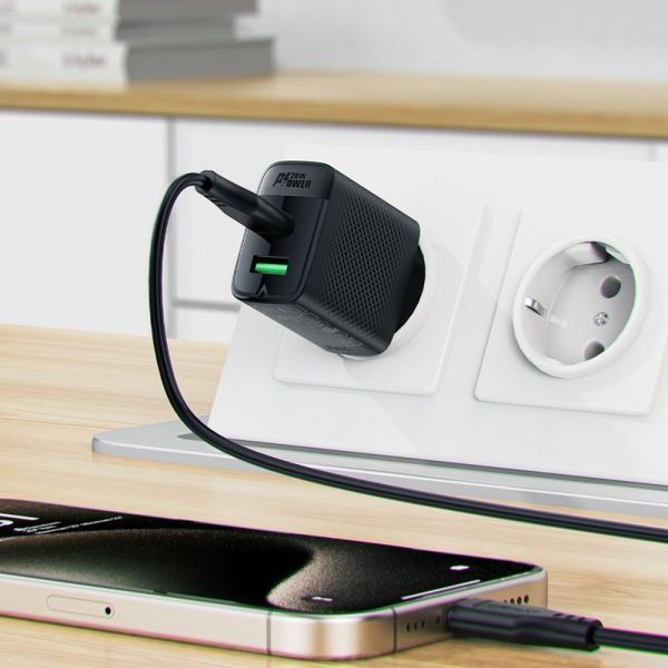 Сетевое зарядное устройство для ACEFAST A78 PD20W GaN (USB-A+USB-C) charger Black