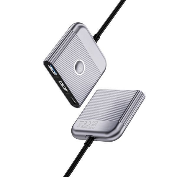 USB-Hub WIWU Traveling 3in1 USB C hub Wi-HB002 Gray