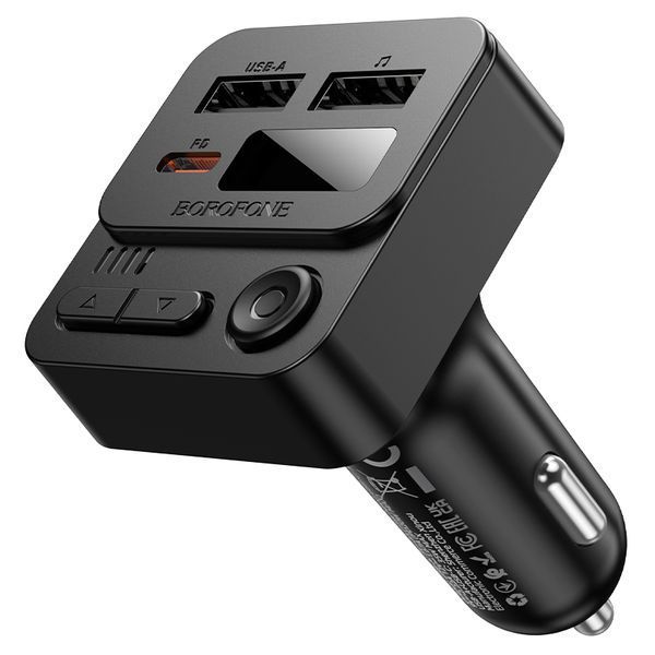 ОЗУ с FM-модулятором BOROFONE BC60 Hero 35W(1A1C) car BT FM transmitter Black