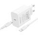 Мережевий зарядний пристрій з кабелем BOROFONE BA109A Star single port PD40W charger set (C to C) (EU) White
