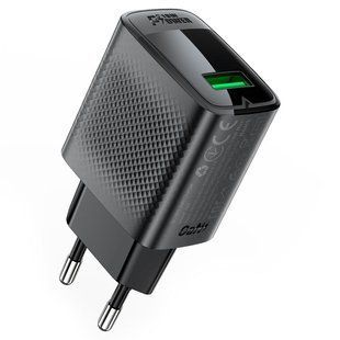 Сетевое зарядное устройство для ACEFAST A90 QC18W GaN single USB-A charger (EU) Black