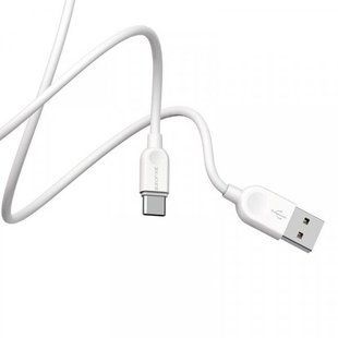 Кабель BOROFONE BX14 USB to Type-C 2.4A, 2m, PVC, TPE connectors, White