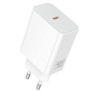 Сетевое зарядное устройство для BOROFONE BA109A Star single port PD40W charger (EU) White