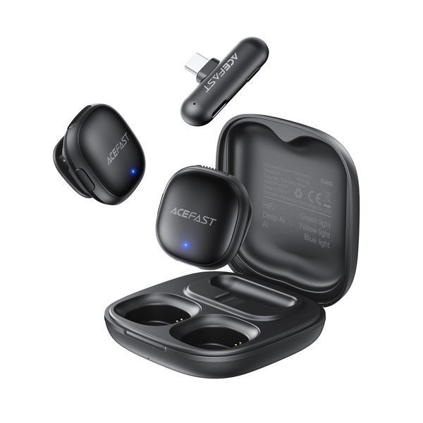 Беспроводная микрофонная система ACEFAST R1 dual-mic (Type-C) Black