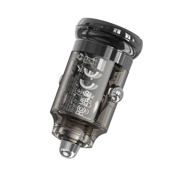 Автомобильное зарядное устройство HOCO Z53A Vision PD30W+QC3.0 car charger Transparent Black