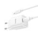 Мережевий зарядний пристрій з кабелем HOCO C148A Charm single port PD30W charger set (C to iP) (EU) White