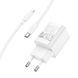 Мережевий зарядний пристрій з кабелем HOCO C148A Charm single port PD30W charger set (C to iP) (EU) White