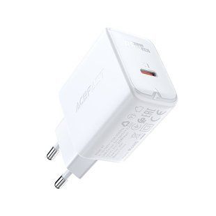Сетевое зарядное устройство для ACEFAST A1 PD20W single USB-C charger White