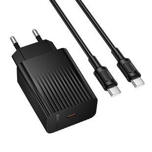 Сетевое зарядное устройство BOROFONE BAS75A Source single port PD30W Charger Set (C to C) (EU) Black