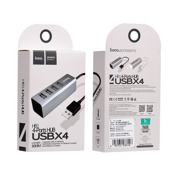 USB-хаб HOCO HB1 4USB Line machine Tarnish