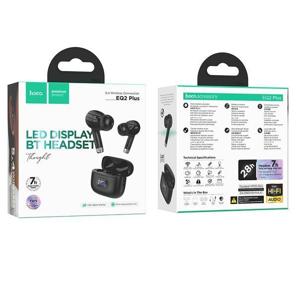 Беспроводные наушники TWS HOCO EQ2 Plus Black