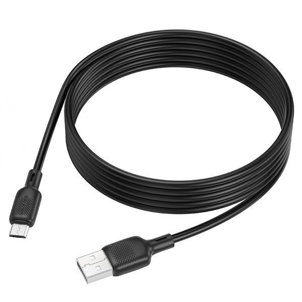 Кабель BOROFONE BX113 Lenny silicone charging data cable Micro(L=2M) Black