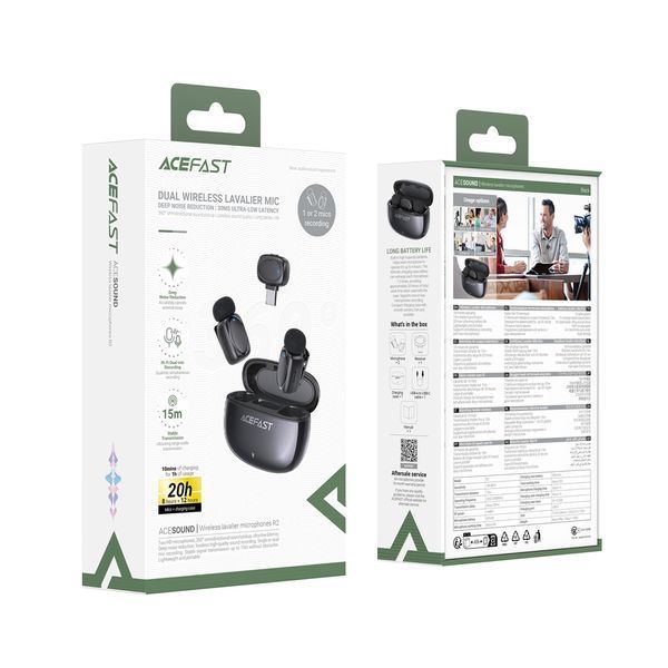 Беспроводная микрофонная система ACEFAST R2 dual-mic (Type-C) Black