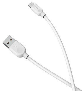 Кабель BOROFONE BX14 USB to Micro 2.4A, 2m, PVC, TPE connectors, White