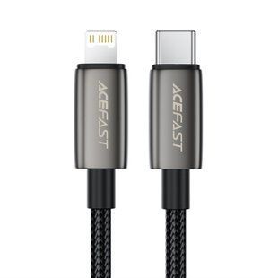 Кабель ACEFAST C23-01, USB to iP, 30W, 1.2m, Nylon, Zinc alloy + TPE connectors, Black