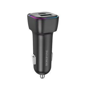 Автомобільний зарядний пристрій BOROFONE BZ28A Trophie PD30W+QC3.0 car charger Black