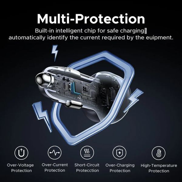 Автомобільний зарядний пристрій UGREEN EC307 30W 3-Port Fast Car Charger