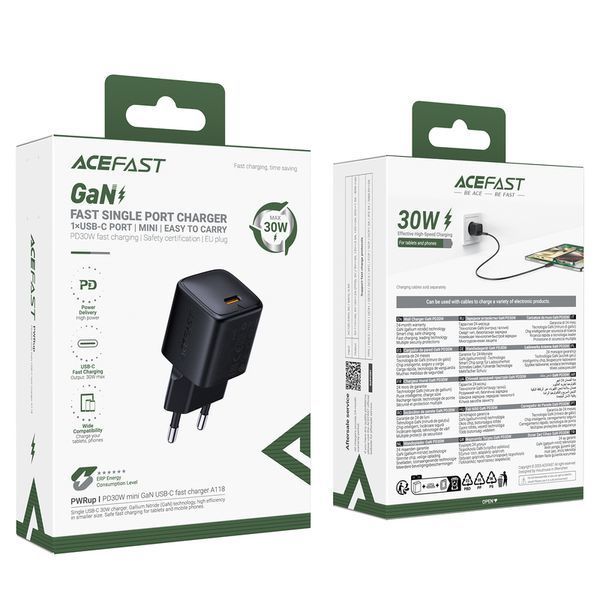Сетевое зарядное устройство для ACEFAST A118 PD30W mini GaN USB-C fast charger