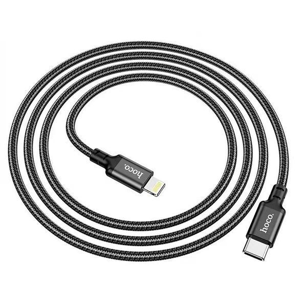 Кабель HOCO X14 Type-C to iP 3A, 20W, 1m, nylon, алюминиевые подключения, Black