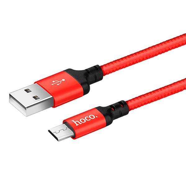 Кабель HOCO X14 USB to Micro 2,4A, 1m, nylon, алюминиевые подключения
